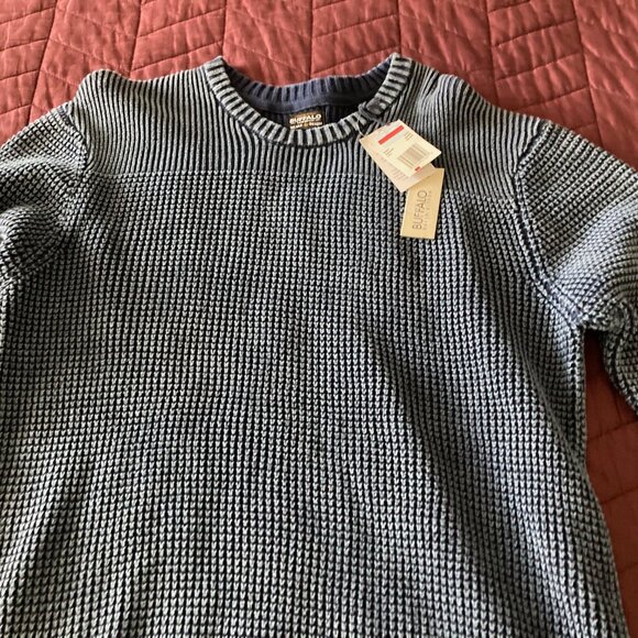 weaterproof brand men's crew neck blue denim sweater size XL nwt - Picture 2 of 8